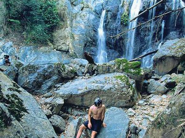 Willkommene Erfrischung. Wasserfälle gibt es allenthalben auf Tobago.