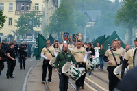 Teilnehmer des rechten Aufmarsches am 1. Mai in Plauen Foto: dpa/Sebastian Willnow
