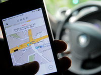 Die Fahrdienst-App von "Uber". Foto: dpa
