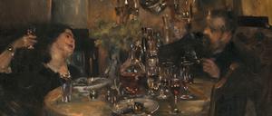 Das Bild „Unter dem Kronleuchter“ malte Lovis Corinth 1905 im Berliner Atelier von Oskar Moll.