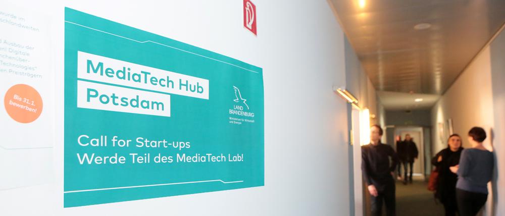 Das Media Tech Hub in der Medienstadt Babelsberg bietet Büroflächen für Start-ups an.