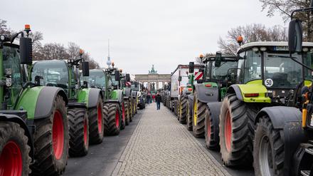 Traktoren vor dem Brandenburger Tor.