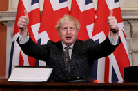 Boris Johnson freut sich über den Brexit