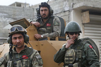 Türkische Soldaten in Afrin. Die syrische Kurdenprovinz war 2018 besetzt worden. Lefteris Pitarakis/AP/dpa