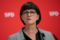 Saskia Esken, Bundesvorsitzende der SPD, während einer Pressekonferenz. Foto: dpa