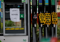 Auch an dieser Tankstelle in Großbritannien gibt es kein Benzin mehr. Foto: Reuters/Phil Noble