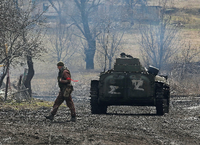 Die russische Armee kommt offenbar nicht wie geplant bei ihrem Feldzug voran. Foto: Alexander Ermochenko/Reuters