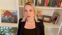 Marina Owsjannikova spricht in einem Instagram-Video über ihren Protest. Foto: Marina Owsjannikova via REUTERS