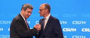 Gemeinsame Sache. CSU-Chef Markus Söder (links) und der CDU-Vorsitzende Friedrich Merz. 