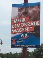 „Mehr Demokratie wagen!“ – Ein Plakat der AfD in Brandenburg. Foto: Privat
