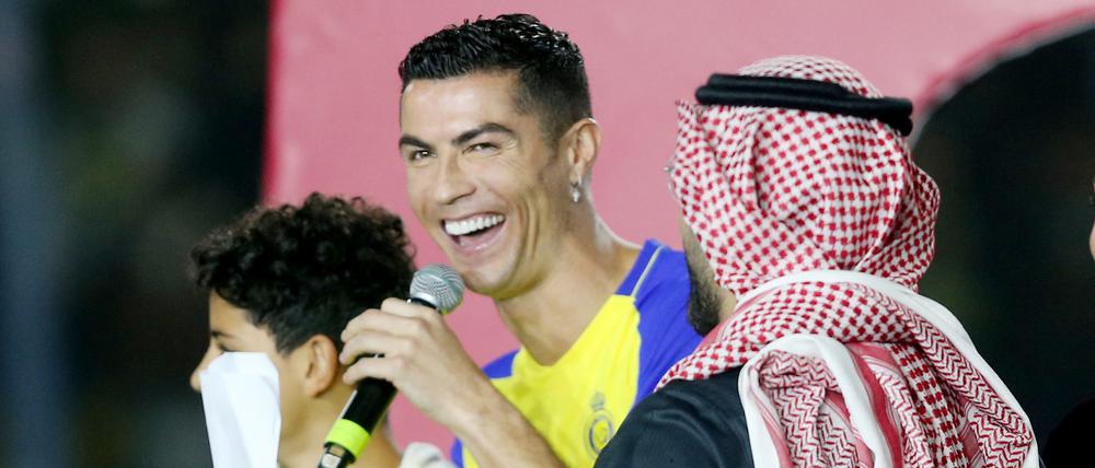 Cristiano Ronaldo bei der Vorstellung bei seinem neuen Club Al-Nassr in Saudi-Arabien.