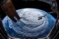 Der Hurrikan «Florence», aufgenommen von ESA-Astronaut Alexander Gerst aus der internationalen Raumstation ISS. Foto: Alexander Gerst/ESA/dpa