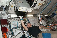 Der deutsche Astronaut Alexander Gerst bei der ESA.  Foto: Oliver Berg/dp