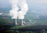 Energiequelle. Das bayerische Kernkraftwerk Grafenrheinfeld, aufgenommen am 23. April 2015. Nach 33 Jahren wurde es im Juni 2015 endgültig vom Netz genommen. Foto: dpa