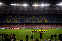 Champions-League in Barcelonas Stadion Camp Nou: Die Partie FC Barcelona – Borussia Dortmund fand vor leeren Rängen statt. Foto: dpa