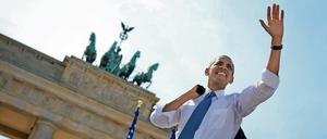 Barack Obama bei seiner Rede am Brandenburger Tor 2013.