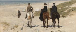 „Morgenausritt am Strand“, 1876, von Anton Mauve, der später Vincent van Gogh im Aquarellieren unterrichtete.