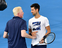 Boris Becker und Novak Djokovic im Februar 2020 Foto: dpa/AAP/Darren England