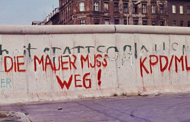 Sicht auf die Westseite der Mauer 1969.