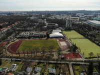 Die Kunstrasenplätze des SC Siemensstadt - rechts im Bild - sollen laut Ausschreibung des Senats saniert werden. Foto: promo/SC Siemensstadt