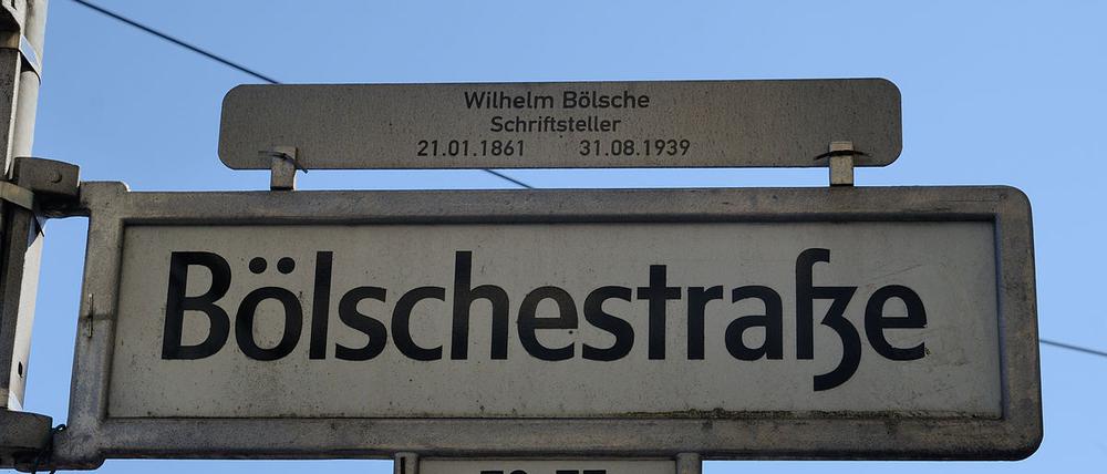 Straßenschild Bölschestraße in Berlin-Friedrichshagen.