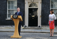 Der ehemalige britische Premier David Cameron spricht zwei Tage nach dem Referendum über die Abstimmung und seine politische Zukunft. Foto: dpa/Michael Kappeler