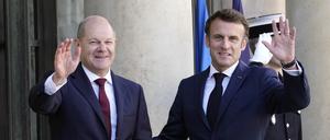 Kanzler Scholz (links) war am Mittwoch bei Präsident Macron in Paris zu Gast. 