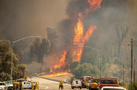 Eine abgebrannte Schule in Kalifornien Foto: AFP/Josh Edelson