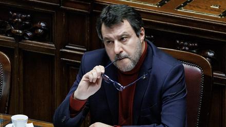 Für ihn läuft’s gerade nicht gut: Matteo Salvini auf der Regierungsbank im Parlament.