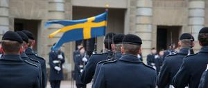 Bald Teil der Nato: Schwedische Soldaten in Stockholm.