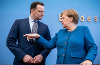 Bundeskanzlerin Angela Merkel mit dem Gesundheitsminister Jens Spahn (CDU). Foto: dpa/Michael Kappeler