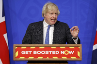 Boris Johnson bei einem Auftritt Mitte Dezember. Foto: imago images/ZUMA Press