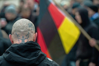 Rechtsextremistische Demonstration. Foto: Patrick Pleul/dpa