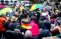 Zahlreiche Teilnehmer bei einer Demonstration gegen die Corona-Politik. Foto: dpa/Hauke-Christian Dittrich