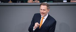 Christian Lindner, Bundesfinanzminister, bei einer Sitzung des Deutschen Bundestag in Berlin.