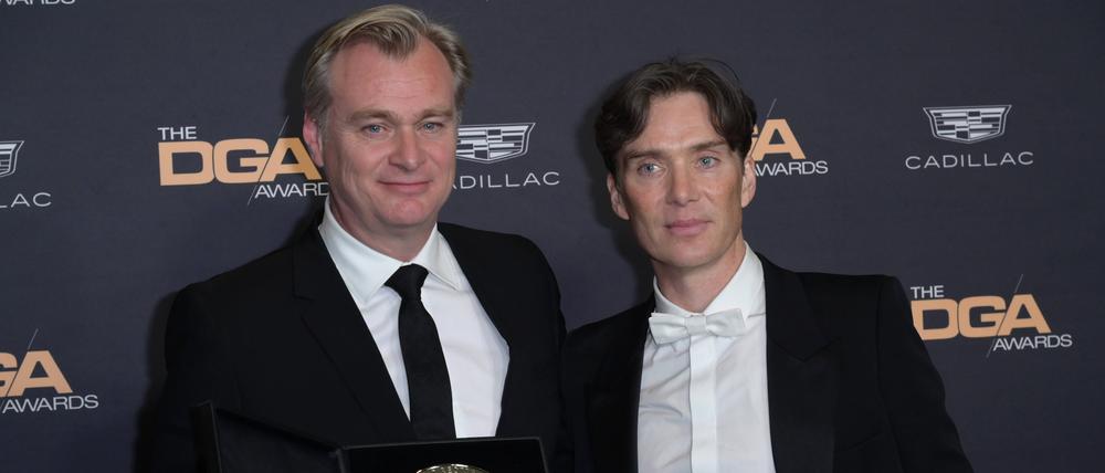 Christopher Nolan und sein Hauptdarsteller Cillian Murphy am 10. Februar bei den Directors Guild Awards in Los Angeles.