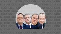 Die vier Anwärter für den CDU-Vorsitz: Jens Spahn, Norbert Röttgen, Armin Laschet und Friedrich Merz (vlnr) Foto: dpa(3), imago