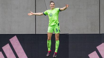 Von der Seitenauslinie erzielte Dominique Janssen den Siegtreffer für den VfL Wolfsburg.