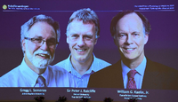 Ein dreigeteilter Nobelpreis für Physiologie oder Medizin in diesem Jahr: Die Amerikaner Gregg Semenza und William Kaelin und der Brite Sir Peter Ratcliffe. Foto: AFP