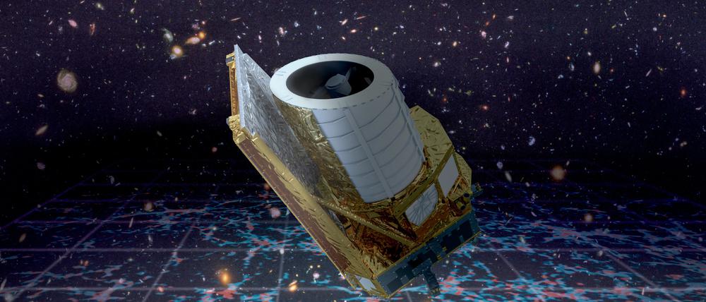 Visualisierung der Esa-Sonde „Euclid“. Am 1. Juli soll das Teleskop von Cape Canaveral in den USA ins All starten. 