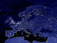 Europa bei Nacht. Foto: dpa / picture-alliance