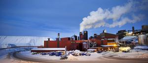 Ansicht des schwedischen Bergbauunternehmens LKAB im Industriegebiet Kiruna.