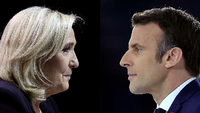 Sie oder er? Herausforderin Marine Le Pen und Präsident Emmanuel Macron. Foto: Sarah Meyssonnier/REUTERS