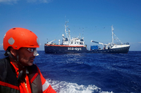 Übung im Sommer 2019: Das Schiff "Alan Kurdi" der deutschen NGO Sea-Eye. Foto: Darrin Zammit Lupi/Reuters