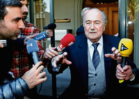 Der frühere Fifa-Präsident Joseoph Blatter nach einer Cas-Anhörung im April 2016. Foto: REUTERS