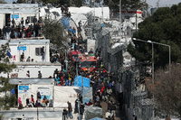 Völlig überfüllt: Ursprünglich war das Camp Moria auf Lesbos für 3000 Flüchtlinge ausgelegt, inzwischen hausen hier mehr als 20.000 Menschen. Foto: Elias Marcou/Reuters