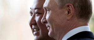 Der russische Präsident Wladimir Putin and Nordkoreas Machthaber Kim Jong Un.