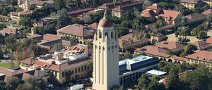 The Hoover Tower rises above Stanford University in this aerial photo in Stanford, California, U.S. on January 13, 2017.