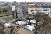Das Camp auf dem Oranienplatz. Foto: dpa