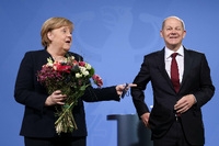 Ihre größte Rede: Angela Merkel. Foto: REUTERS